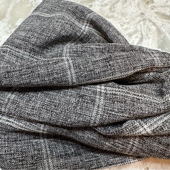 Hair Wrap Tie Bow Wire Headband Grey Plaid - Picture 2 of 4